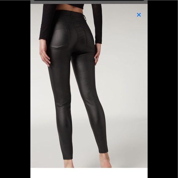 CALZEDONIA Leather Skinny Leggings - Picture 2 of 5